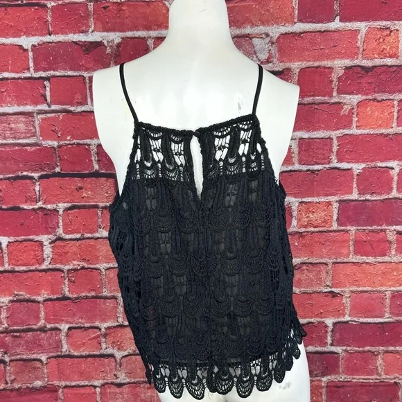 Purple Snow Black Lace Sheer Halter Top - XL - Picture 6 of 11